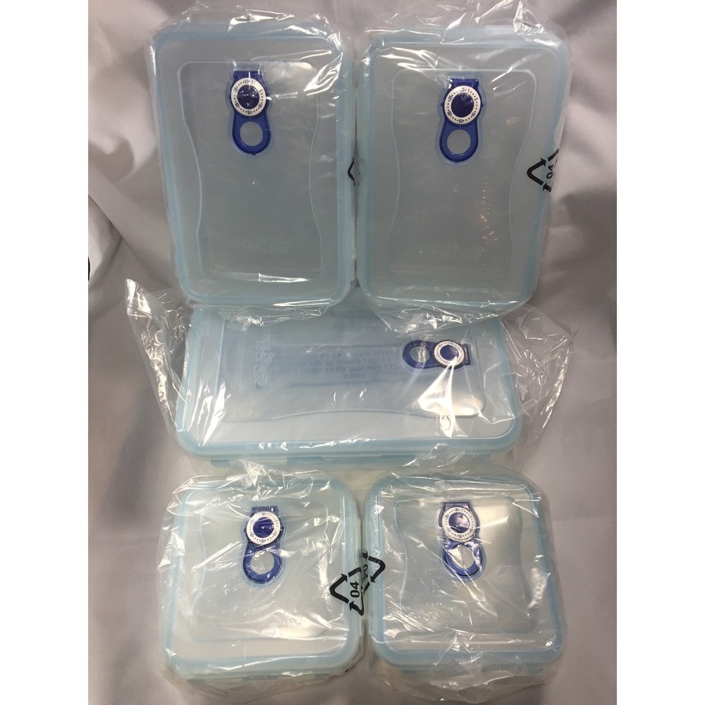 Lock & Lock 5 Piece Food Storage Container Set Airtight Lids with Date Dial New